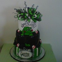 Churchill County High School Graduation Cake Graduation cake, Churchill County High Class of 2011. Client wanted to highlight the school mascot (the Green Wave), music, softball, and...