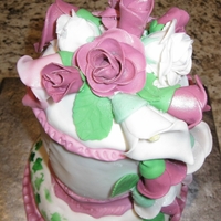 European Vase With Flowers European style vase with cascading cala lilies and roses