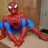 Spiderman Cake His butt was the cake. The rest is RKT with pvc armature.
