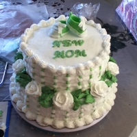 My First Tierd Cake A baby shower cake i made for my friend. it was a banana cake filled with strawberry. verly delicous and a success. my first tierd cake...