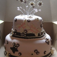 1St Birthday 2 tiers, 3 layers each vanilla / vanilla cream.