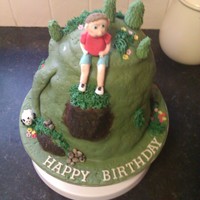 Mountain Cake Carved mountain cake...and a baby sheep!