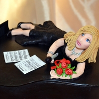 Barbra Streisand Fondant and Gumpaste Barbra Streisand on fondant covered grand piano cake.