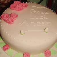 Leaving Cake This is my first fondant roses cake which I made for one of my husband's colleagues who was leaving. My piping is still very shaky but...