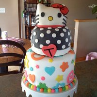 Hello Kitty Cake I made this for my daughter's birthday. I made the Hello Kitty head out of rice cereal treats and covered it with buttercream and...