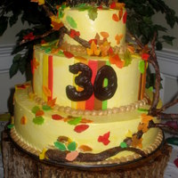 West Virginia Cake White cake filled with pastry cream. Covered in IMBC. Decorations done with fondant and chocolate.