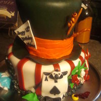 Alice In Wonderland I Had To Mix The Old With The New So Did The New Mad Hatter Hat Out Of Carved Cake Playing Cards Painting The Ros Alice in Wonderland!! I had to mix the old with the NEW. So did the new Mad Hatter Hat out of carved cake. Playing Cards painting the roses...