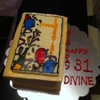 Novel Cake My very first attempt at making a book cake... hence all the mishaps... also the first time using a frozen buttercream transfer.