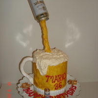 Beer Mug & Peanuts Birthday Cake A cake I made for my brother-in-law's birthday. Used the Hershey's Perfect Chocolate cake recipe from here, and the French...