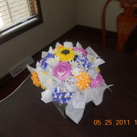 My First Cupcake Bouquet. I got the idea fron CC thanx I loved how it turned out.