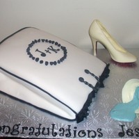 Girls Night Out Bridal Shower Cake CSM: Used chocolate molds for the show and martini glass.