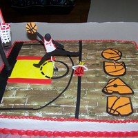 Cake For A 10 Year Olds Birthday Exactly As He Described It To Me Lol He Is A Miami Heat Lebron James Fan And Wanted The Jumpman In His Cake for a 10 year old's birthday exactly as he described it to me, lol! He is a Miami Heat, Lebron James fan and wanted the Jumpman...