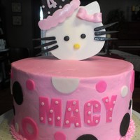 Hello Kitty Cake For A Cute 4 Year Old Girl Triple Chocolate Cake With Chocolate Smbc Filling American Bc Icing Hello Kitty cake for a cute 4 year old girl! Triple chocolate cake with chocolate SMBC filling. American BC icing.