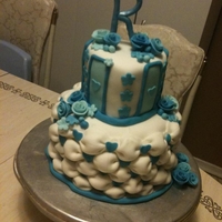 4Th Birthday Cake This is the cake I made for my daughter's 4th birthday on new years day. Chocolate cake with vanilla filling. All flowers were fondant...