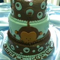 Monkey Baby Shower Cake 