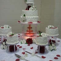Wedding Cake Cake I made for my sister in-law, butter cream icing, cake was butter pecan for center and small ones to the sides where strawberry and...