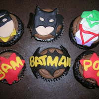 Batman Cupcakes chocolate cupcakes chocolate buttercream at the birthday boys request