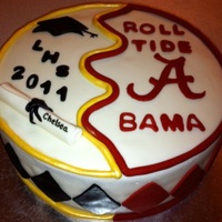 Ending One Chapter, Starting Another Liberty High school graduate, going to the University of Alabama. Chocolate cake, covered in fondant with fondant accents.