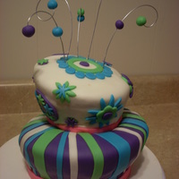 My First Topsy Turvy Cake... Lots of lessons learned on what to do and what NOT to do when making a topsy turvy cake. The next one will be better! I do love the pattern...
