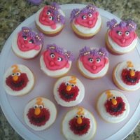 Elmo And Abby Cupcakes Fun cupcakes for my friend's daughter who I also made the girly Elmo cake for later....