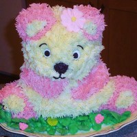 Wilton Teddy Bear Cake I went with pink instead of black due to special request from my step-daughter who loves pink!
