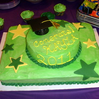 Grad Cake Buttercream & fondant stars