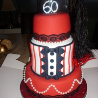 Moulin Rouge Cake 60th birthday cake, vanilla sponge covered in fondant