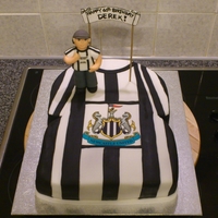 Newcastle United Birthday Cake Made for as a surprise for NUFC fanatic, choco sponge with choco fudge filling, all decorations are in fondant except the logo which was...