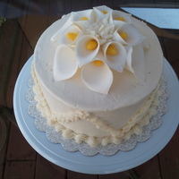 Buttercream & Calla Lilies Vanilla butter cake & Calla Lilies for my Mother-in-Law's BDayTFL