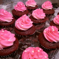 Red Velvet W/cc Frosting Sprayed Pink 
