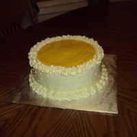 Final Class Cake After Wilton Decorating Basics Lemon Chiffon cake w/strawberry filling, lemon flavored IMBC and lemon curd top.