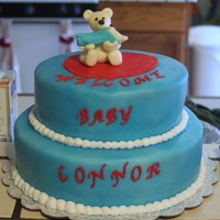 Welcome Baby Conor The cake was a Harvey Wallbanger with Orange Cream Cheese Icing.The mommy bear and baby bear was made out of molding chocolate.This cake is...