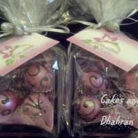 Pink With Silver Scrollwork pink cake balls with silver scrollwork