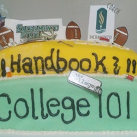 College Bound This was for a going away to college, my first" big" cake chocolate with peanut butter cookie filling and butter cake with Carmel...