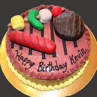 Cake For A Grill Lover Chocolate Cake Chocolate Mousse Frosting Chocolate Buttercream Grilled Items Are Rice Krispy Treats Covered With cake for a grill lover! chocolate cake, chocolate mousse frosting, chocolate buttercream. grilled items are rice krispy treats covered with...