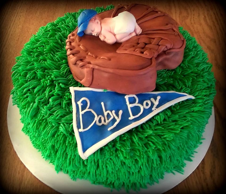 3 D Cakes Baseball Glove Baby Shower Cake (All 100% carved cake)
