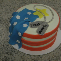 Welcome Home For R&r simple little 6" cake as a gift from a wife to her husband for his safe return for R&R