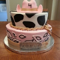 Cowgirl Cake This is buttercream icing with fondant accents. The hat is gumpaste.