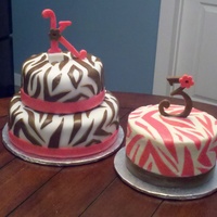 Pink & Brown Zebra Print Cakes This is the third special occassion cake I have ever made. This one is for a little girl named KAMBRI for her third birthday. The cakes...