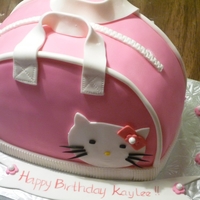 Hello Kitty Purse Strawberry cake with strawberry flavored buttercream covered with fondant