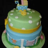 Unisex Babyshower Fondant Cake