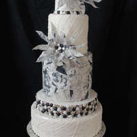 Contemporary Newspaper Print Wedding Cake Won Silver At Cake International Last Weekend Contemporary newspaper print wedding cake, won silver at Cake International last weekend