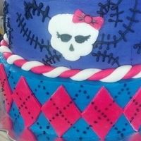 Monster High Cake Cake for my daughters 8th B-day. Practicing not covering cakes in fondant! yay! Chocolate and red velvet.