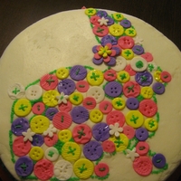 Buttons The Bunny Carrot cake with pineapple filling and cream cheese frosting. Decorated with a bunny made out of gp/fondant buttons. Got the idea from the...