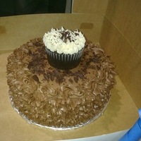 Chocolate Mocha 2 layered cake with chocolate fudge frosting