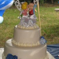 2 Tier Cake With Fantasy Flowers 