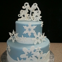 Snowflake Cake This cake was made for a ten year old who wanted a winter wonderland cake.