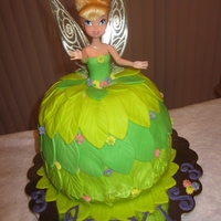 Tinkerbell Doll Cake My 1st doll cake for my granddaughter's 3rd bd. She loves Tinkerbell and hope she will love this. I made a white cake with lemon...