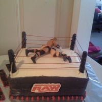 Wwe Cake first wrestling cake ive made. the little boy loves wwe and was so excited. thanks to those on here for the ideas. (forgot to take...
