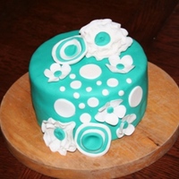 Something To Do Cake I just learnt some new techniques and wanted to try them out, made a little 6inch for fun. Teal and white fondant choc mud cake.